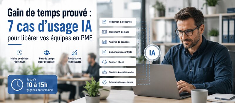 Gain de temps prouvé : 7 cas d’usage IA pour libérer vos équipes en PME