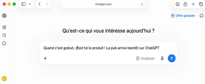 OpenAI lance de la pub sur ChatGPT dès août 2026 en France