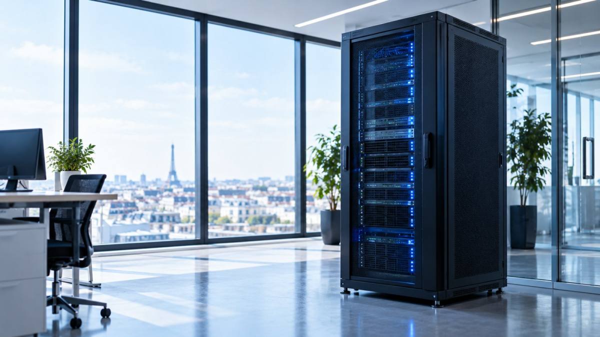 Serveur informatique symbolisant l'hébergement souverain des données en France